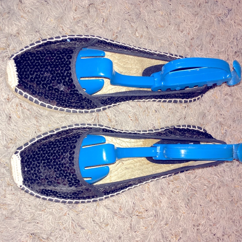 Black Sequins Flats